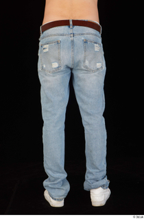 Hamza blue jeans dressed leg lower body white sneakers 0005.jpg